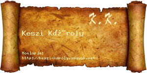 Keszi Károly névjegykártya